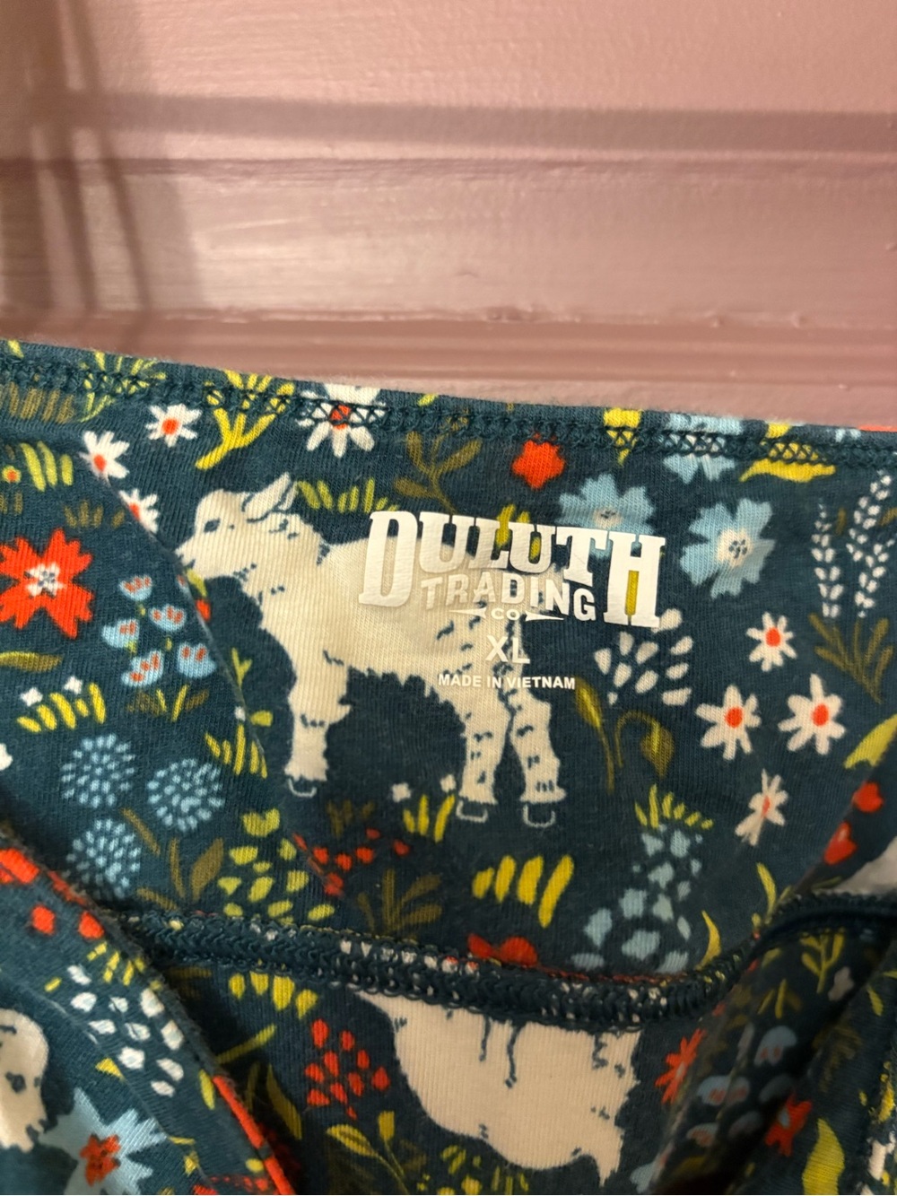 Duluth Women’s Organic Cotton bralette “Garden Goat” Tidewater teal print XL - Picture 5 of 6